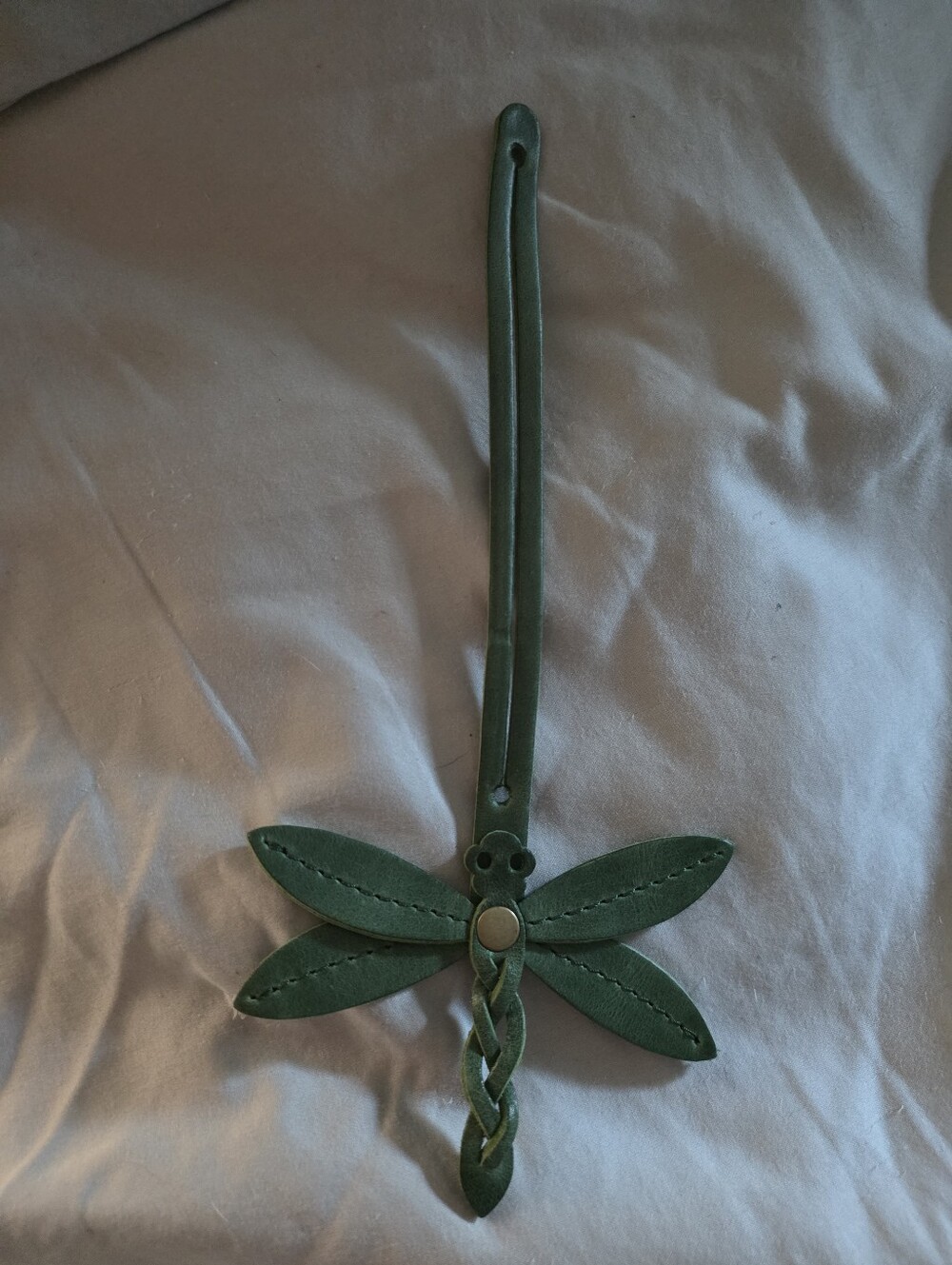 PLG Green Leather Dragonfly Bag Charm